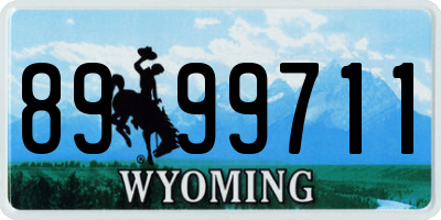 WY license plate 8999711