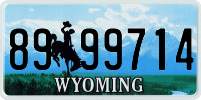 WY license plate 8999714