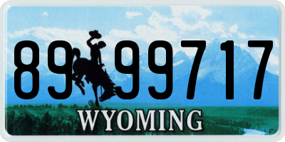 WY license plate 8999717