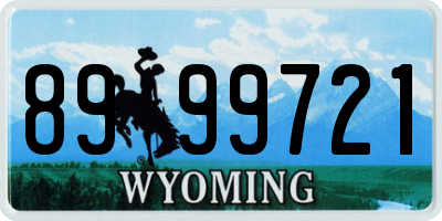 WY license plate 8999721
