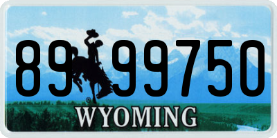 WY license plate 8999750