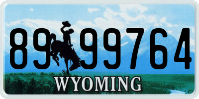 WY license plate 8999764