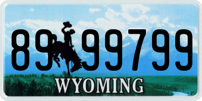 WY license plate 8999799