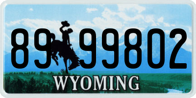 WY license plate 8999802