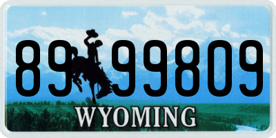 WY license plate 8999809