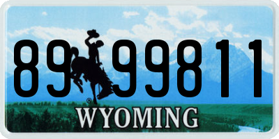 WY license plate 8999811