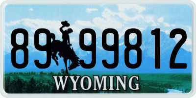 WY license plate 8999812