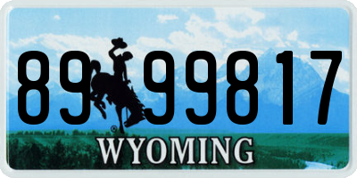 WY license plate 8999817