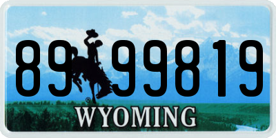 WY license plate 8999819