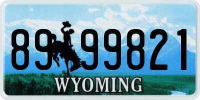 WY license plate 8999821