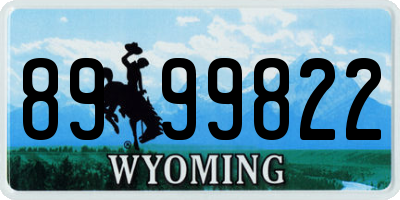 WY license plate 8999822