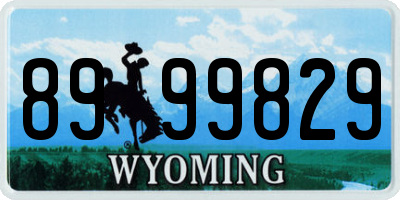 WY license plate 8999829