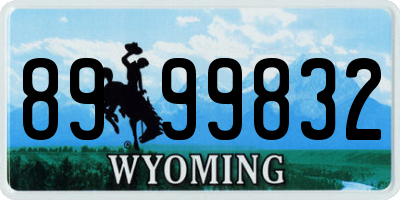WY license plate 8999832
