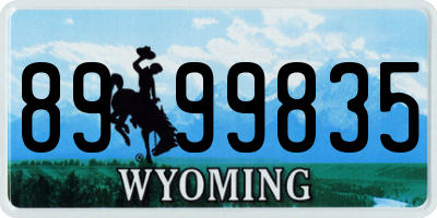 WY license plate 8999835