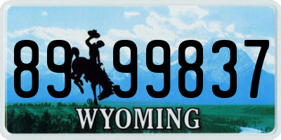 WY license plate 8999837