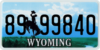 WY license plate 8999840