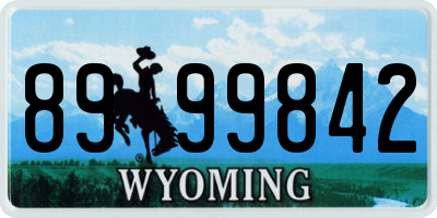 WY license plate 8999842