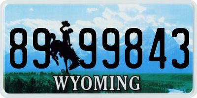 WY license plate 8999843