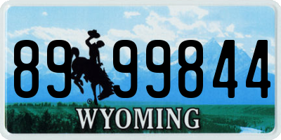 WY license plate 8999844