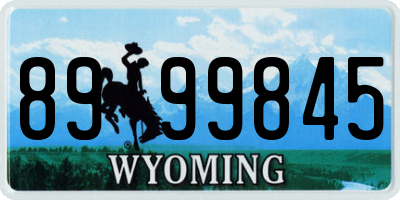 WY license plate 8999845