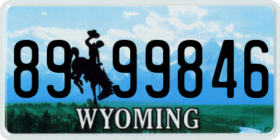 WY license plate 8999846
