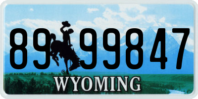 WY license plate 8999847