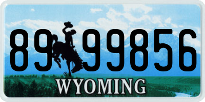 WY license plate 8999856