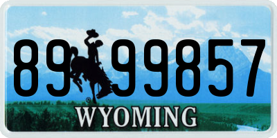 WY license plate 8999857
