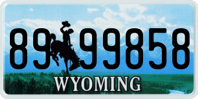 WY license plate 8999858