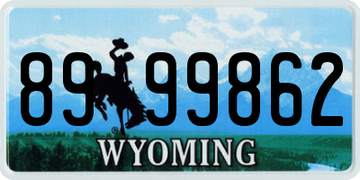 WY license plate 8999862