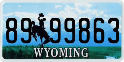WY license plate 8999863