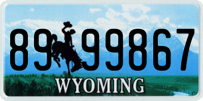 WY license plate 8999867