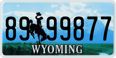 WY license plate 8999877