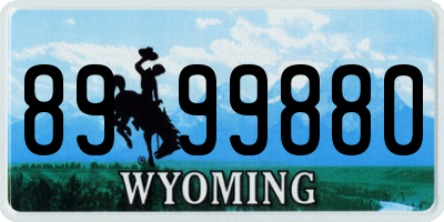 WY license plate 8999880