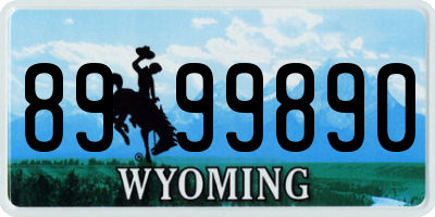 WY license plate 8999890