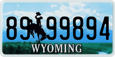 WY license plate 8999894
