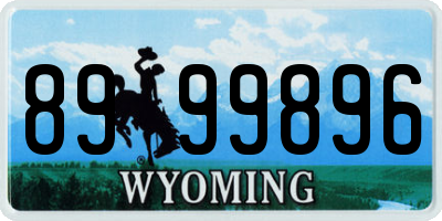 WY license plate 8999896