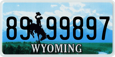 WY license plate 8999897