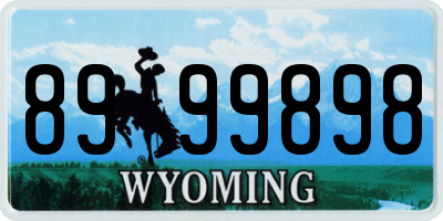 WY license plate 8999898