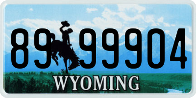 WY license plate 8999904