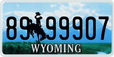 WY license plate 8999907