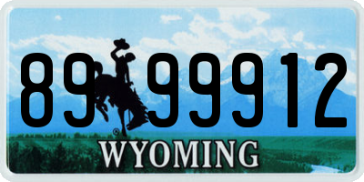 WY license plate 8999912