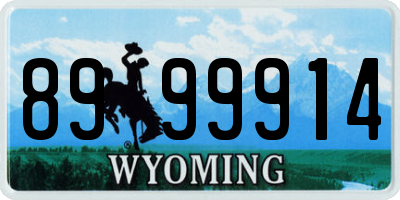 WY license plate 8999914