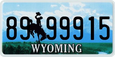 WY license plate 8999915