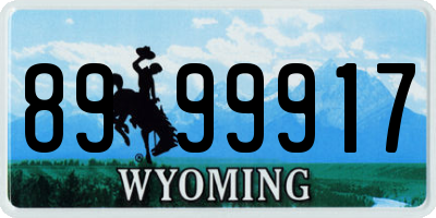 WY license plate 8999917