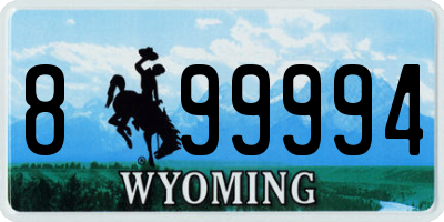 WY license plate 899994