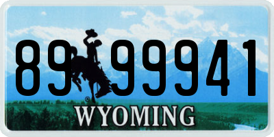 WY license plate 8999941