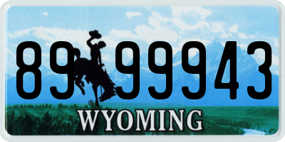 WY license plate 8999943