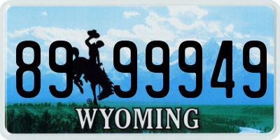 WY license plate 8999949