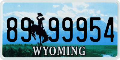 WY license plate 8999954